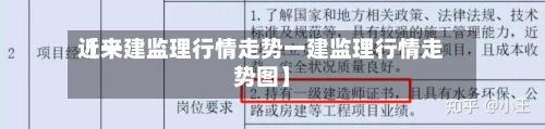 近来【一建监理行情走势一建监理行情走势图】