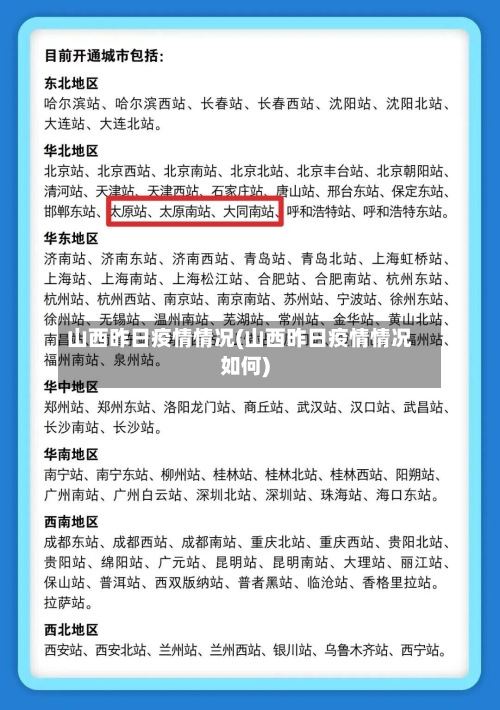 山西昨日疫情情况(山西昨日疫情情况如何)