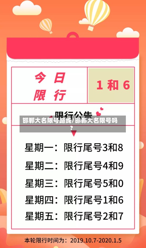 邯郸大名限号路线/邯郸大名限号吗?-第2张图片