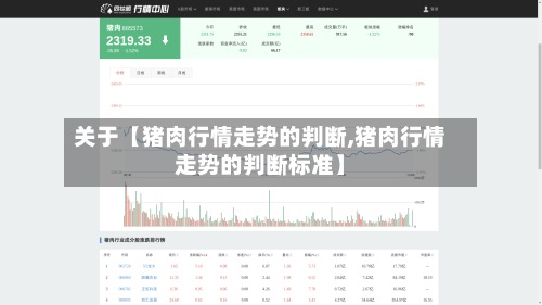 关于【猪肉行情走势的判断,猪肉行情走势的判断标准】-第2张图片