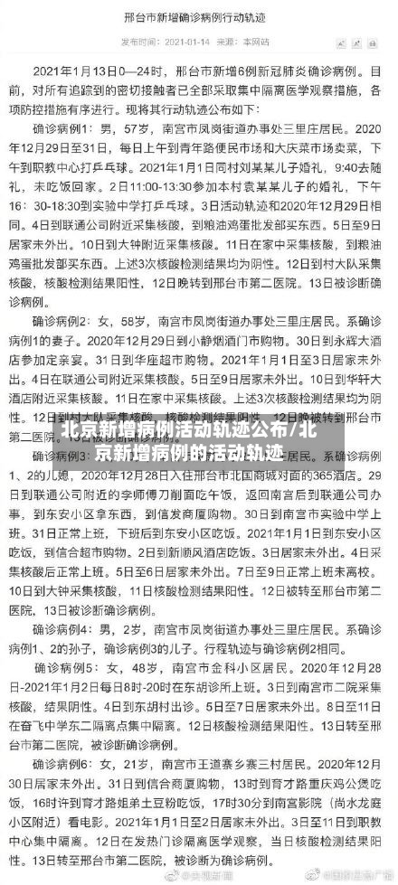 北京新增病例活动轨迹公布/北京新增病例的活动轨迹-第2张图片