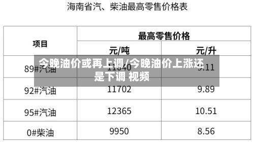今晚油价或再上调/今晚油价上涨还是下调 视频