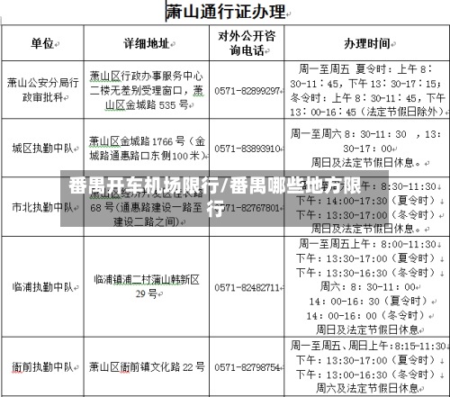 番禺开车机场限行/番禺哪些地方限行