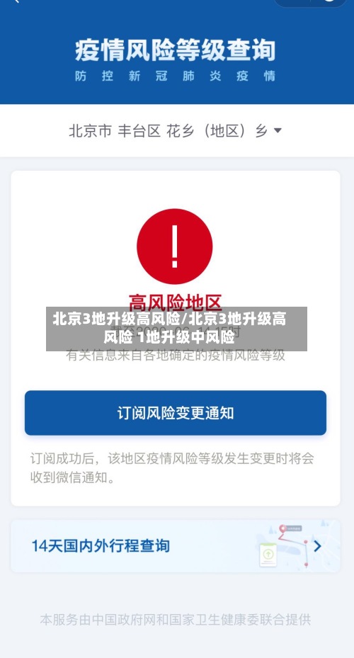 北京3地升级高风险/北京3地升级高风险 1地升级中风险