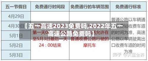 【五一高速2023免费吗,2022年五一高速公路免费吗】-第2张图片