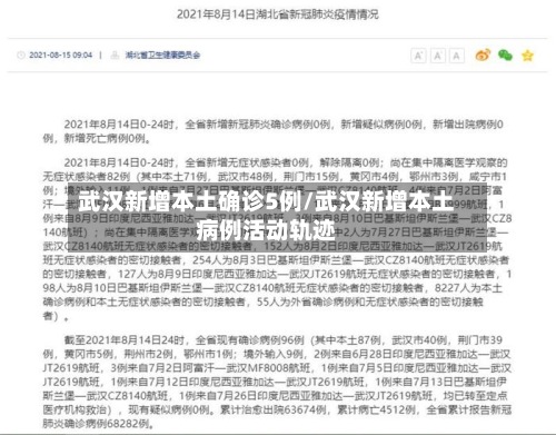 武汉新增本土确诊5例/武汉新增本土病例活动轨迹-第3张图片