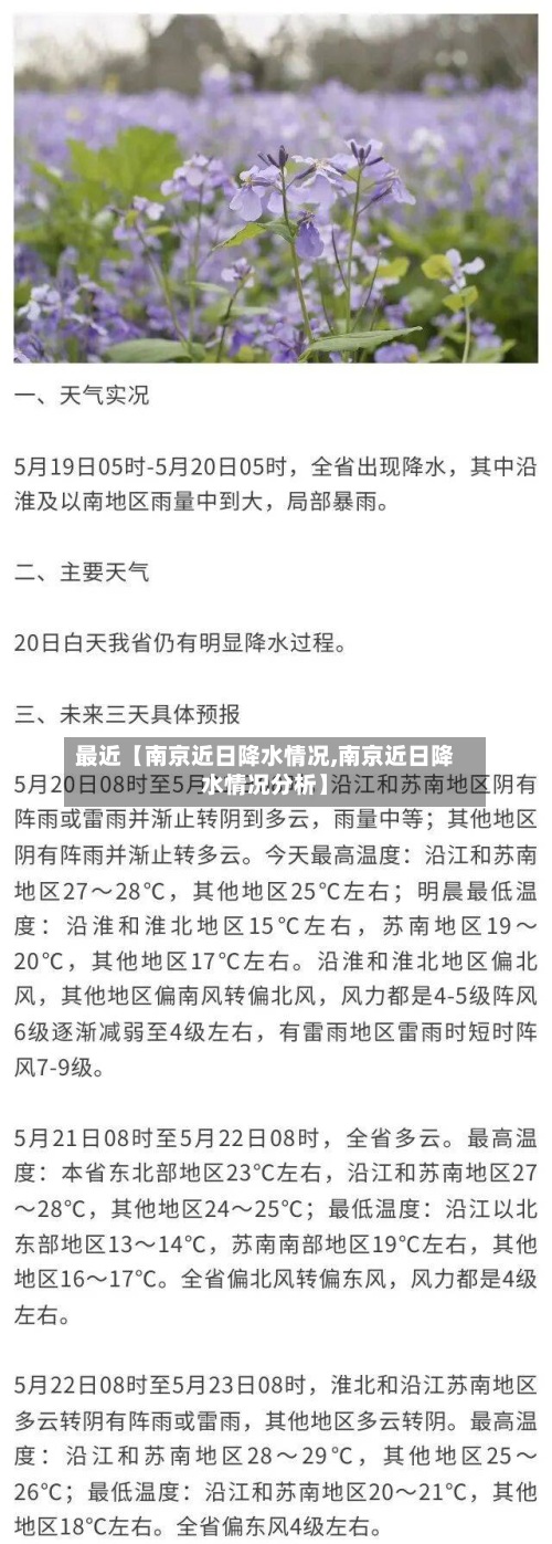 最近【南京近日降水情况,南京近日降水情况分析】