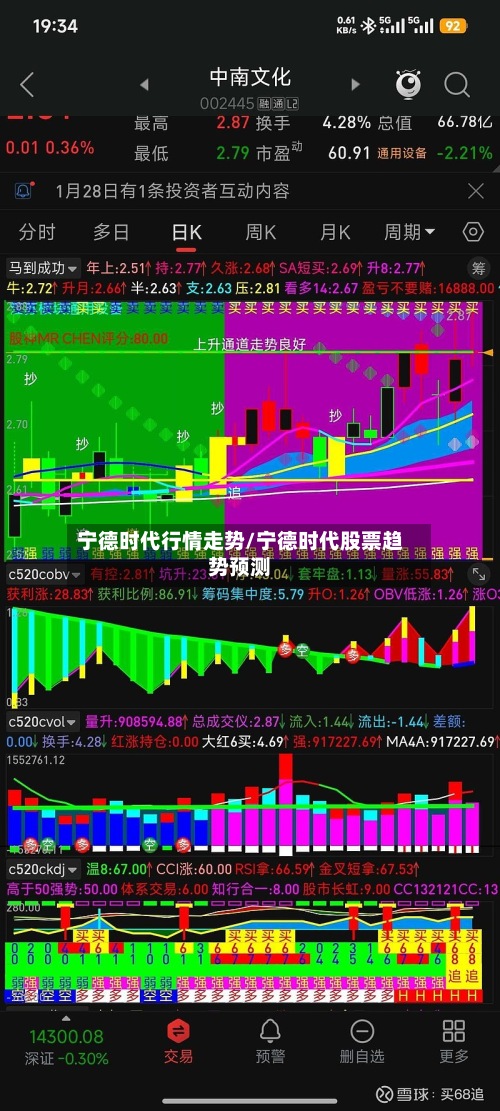 宁德时代行情走势/宁德时代股票趋势预测