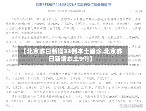 【北京昨日新增33例本土确诊,北京昨日新增本土9例】