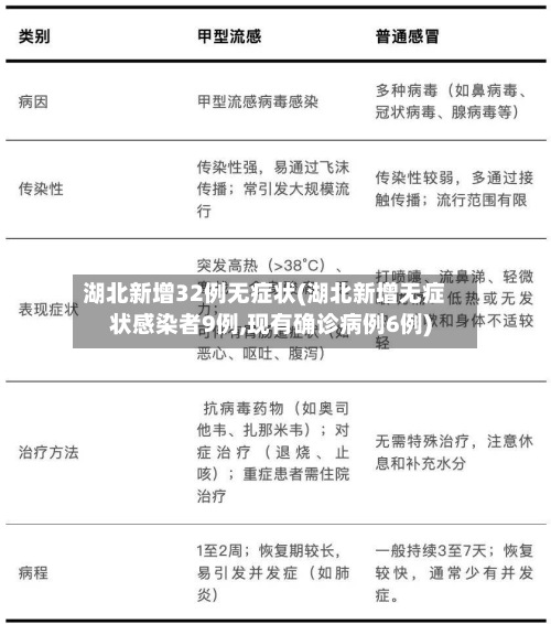 湖北新增32例无症状(湖北新增无症状感染者9例,现有确诊病例6例)
