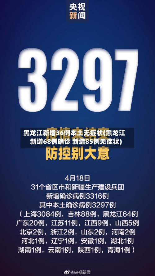 黑龙江新增36例本土无症状(黑龙江新增68例确诊 新增85例无症状)