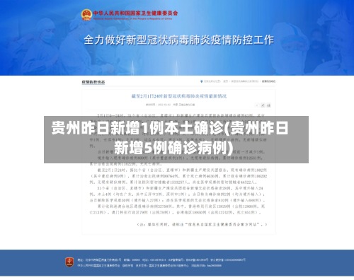 贵州昨日新增1例本土确诊(贵州昨日新增5例确诊病例)-第2张图片