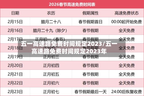 五一高速路免费时间规定2023/五一高速路免费时间规定2023年-第2张图片