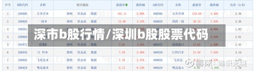 深市b股行情/深圳b股股票代码-第3张图片