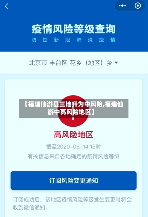 【福建仙游县三地升为中风险,福建仙游中高风险地区】-第3张图片